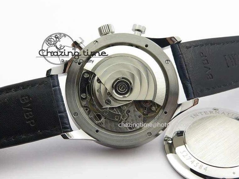 MIROTIME 0424 UrbanStyle Portuguese IW371446 ZF 1:1 Best Edition SS White Dial Blue Markers On Blue Leather Strap  A79350 V 7270